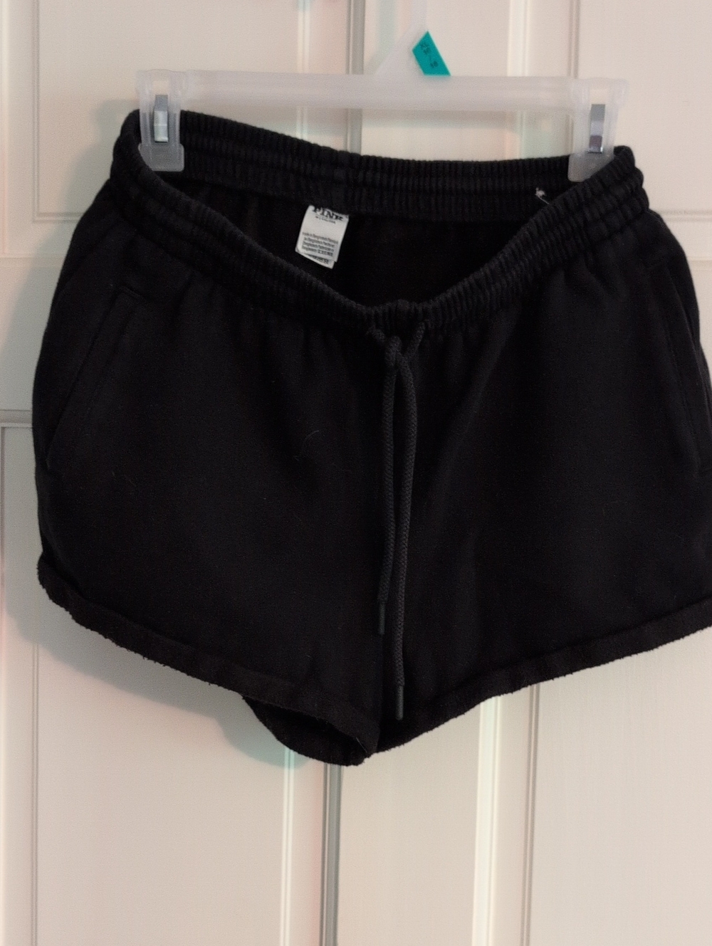 Pink Victoria's Secret Black Campus Roll Hem Shorts